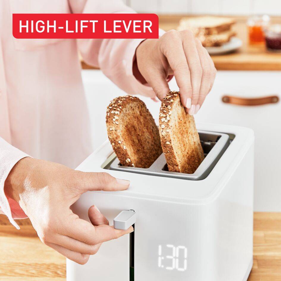 Sense, Tostadora de 2 ranuras, Pantalla digital, 7 niveles de tostado, 4 funciones dedicadas, Diseño minimalista, Blanco