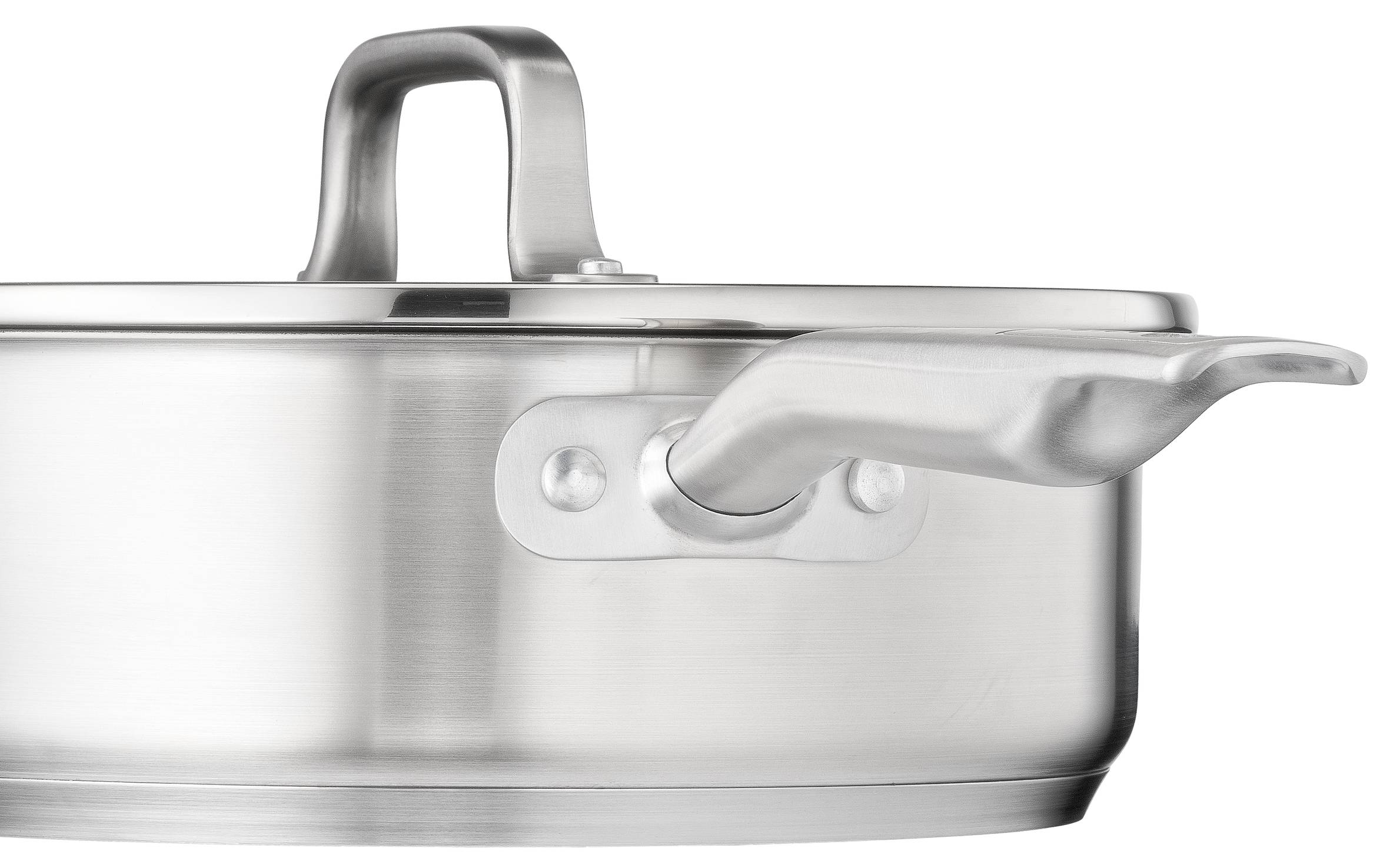 Virtuoso, Sartén Guisera 24 cm, Tapa de Cristal, Acero Inoxidable Premium, Revestimiento antiadherente, Inducción