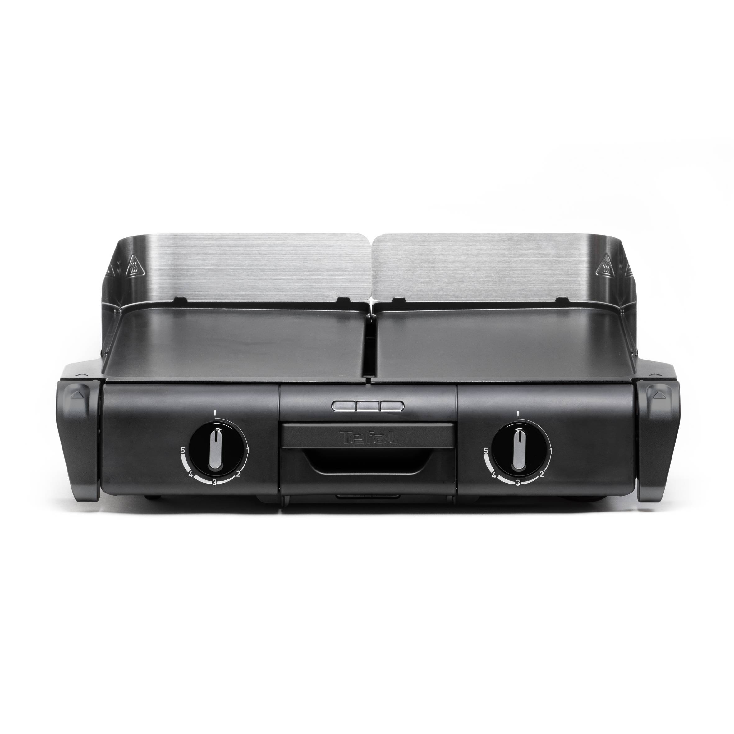 Family Grill Plancha, Grill de interior y exterior, 2 superficies de cocción con termostatos individuales, asados saludables