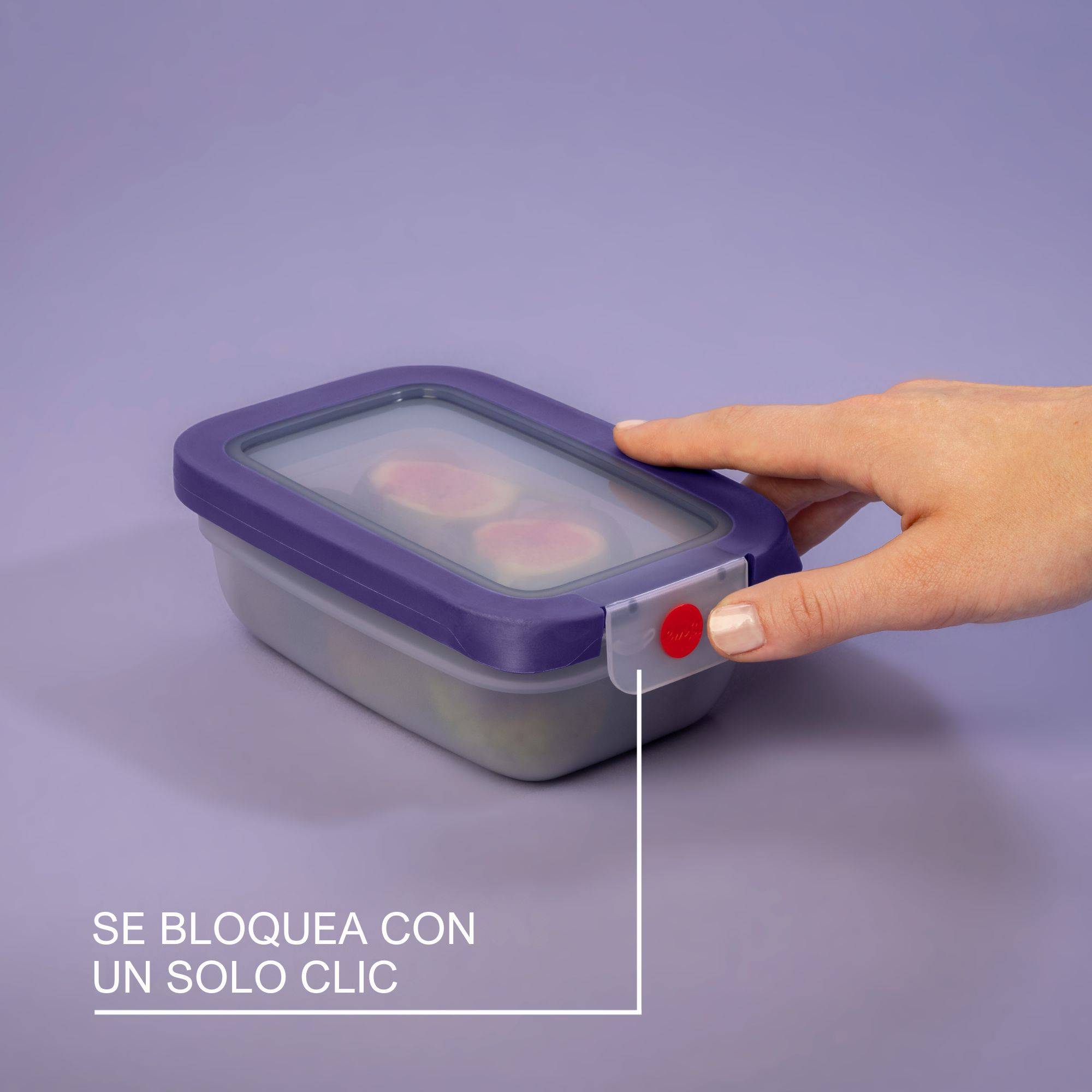 TEFAL oneClick, Herméticos, Sistema One-Click, Violeta, 1,2 L / 42,2 fl oz,