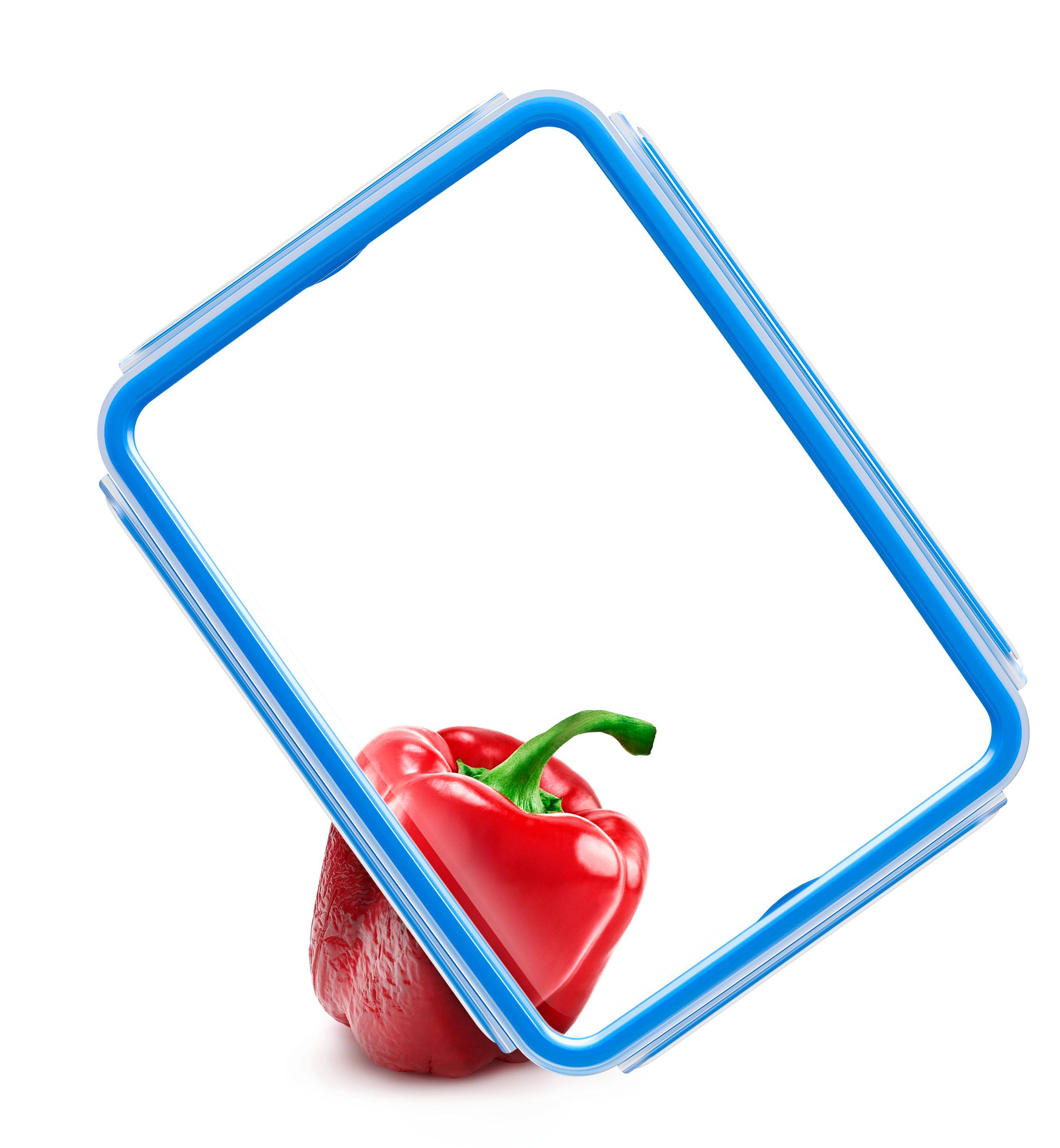 Masterseal, Set de 5 herméticos de plástico, 0,15/0,25/0,55/1/3,70 L, Envase para alimentos, Rectangular, Azul