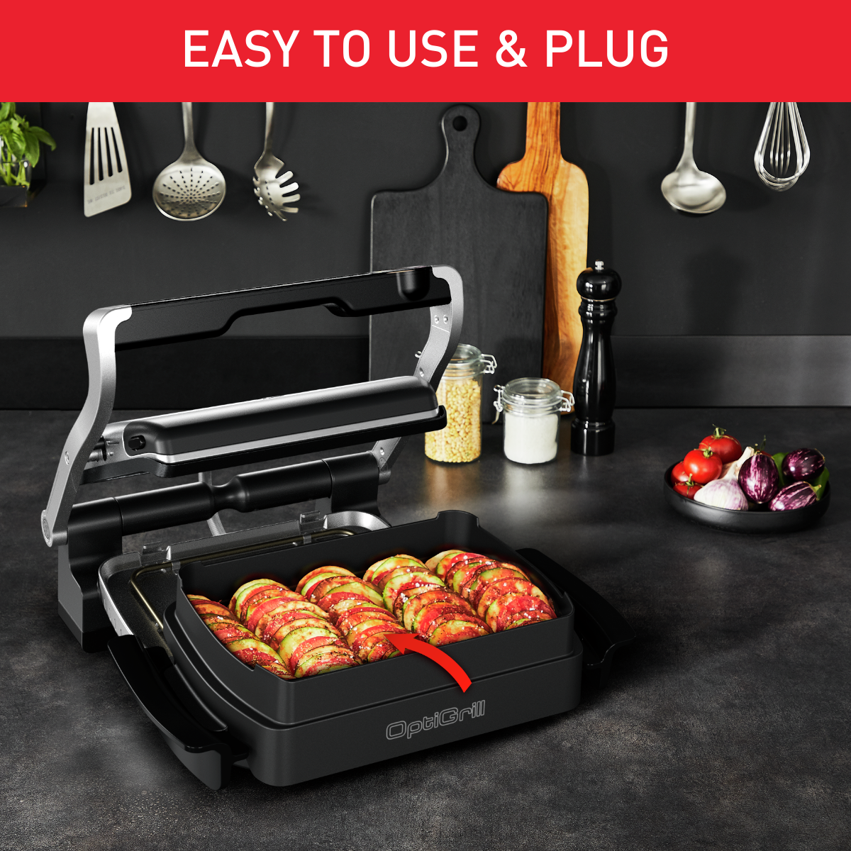 Placa de snacks y bollería XA7258 para OptiGrill Elite