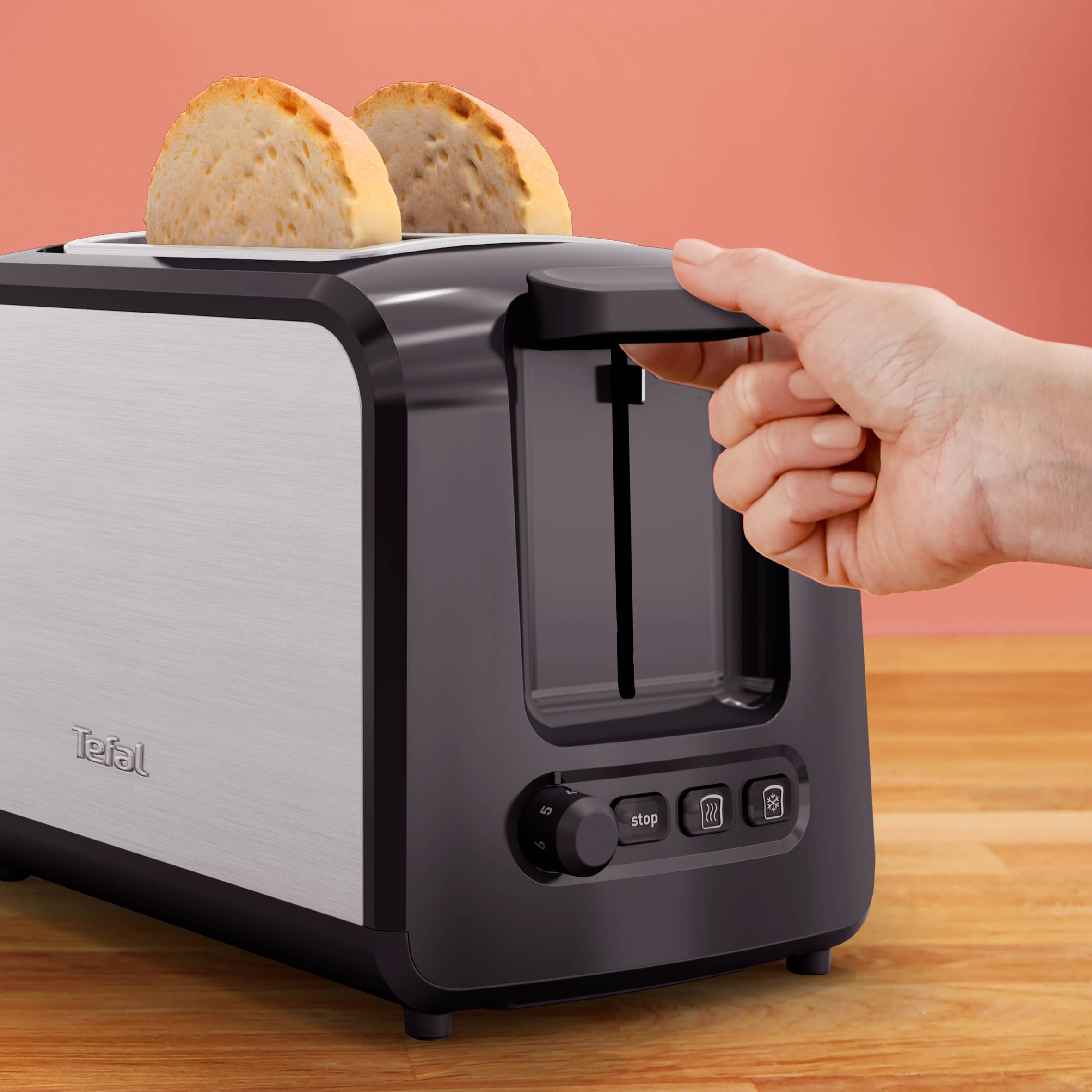 Express, Tostadora de ranura variable, Ajustes de recalentamiento y descongelación, Inox