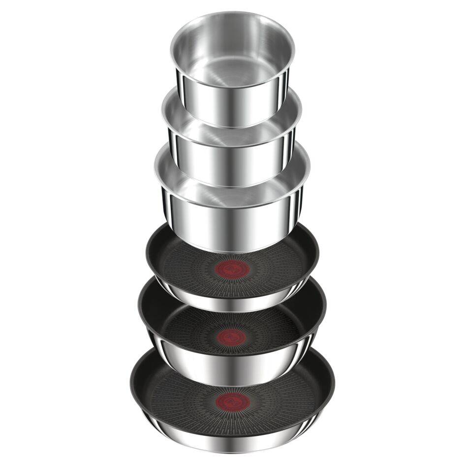 Ingenio Preference On, Set de 15&nbsp;piezas + 2 Mangos extraíbles, Acero inoxidable 18/10, Revestimiento antiadherente, Inducción