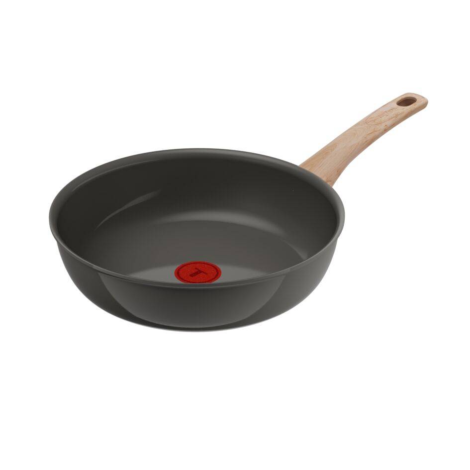 Renew, Wok 28 cm, Revestimiento cerámico antiadherente, Cuerpo de aluminio 100% reciclado, Thermo-Signal, Compatible con inducción