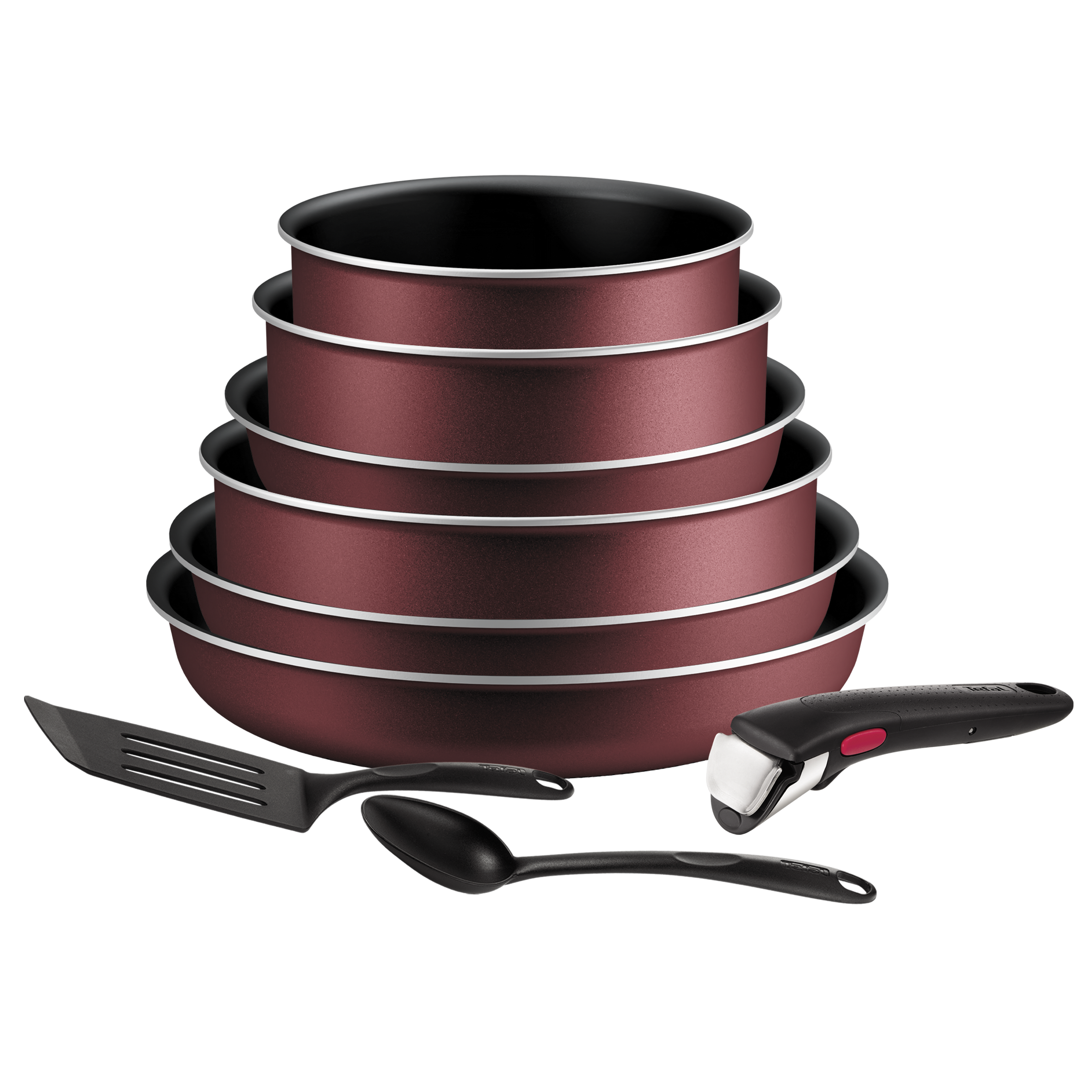 Ingenio Simply Cook, Set de cocina de 9 piezas, Mango Extraíble, Tecnología Light Tech