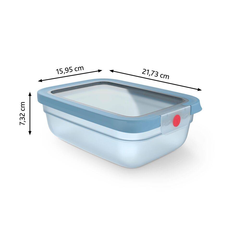 TEFAL oneClick, Hermético, Sistema One-Click, Azul, 1,2 L / 42,2 FLOZ