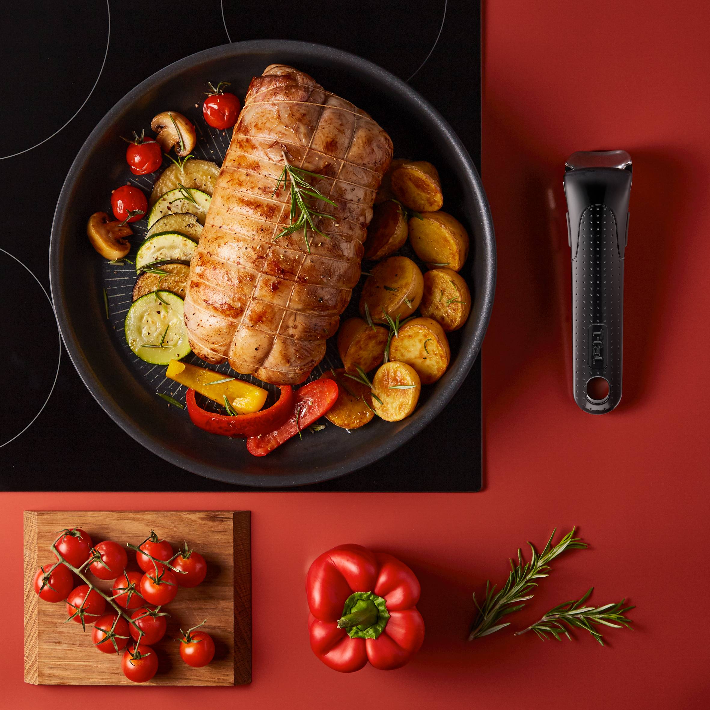 Ingenio Preference On, Set cazos 3 piezas, 16/20 cm + 1 mango extraíble, Inox