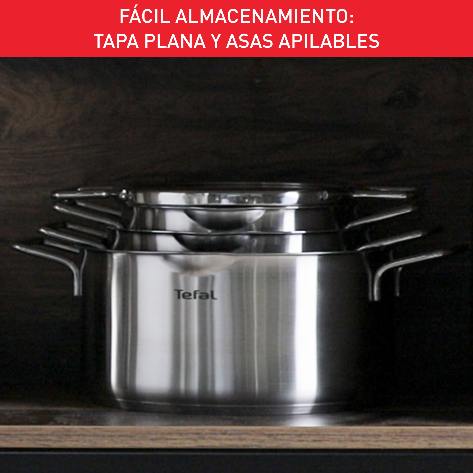 Nordica, Cacerola 20 cm + Tapa , Acero inoxidable 18/10, Doble asa patentada, Capacidad 3 L, Inducción