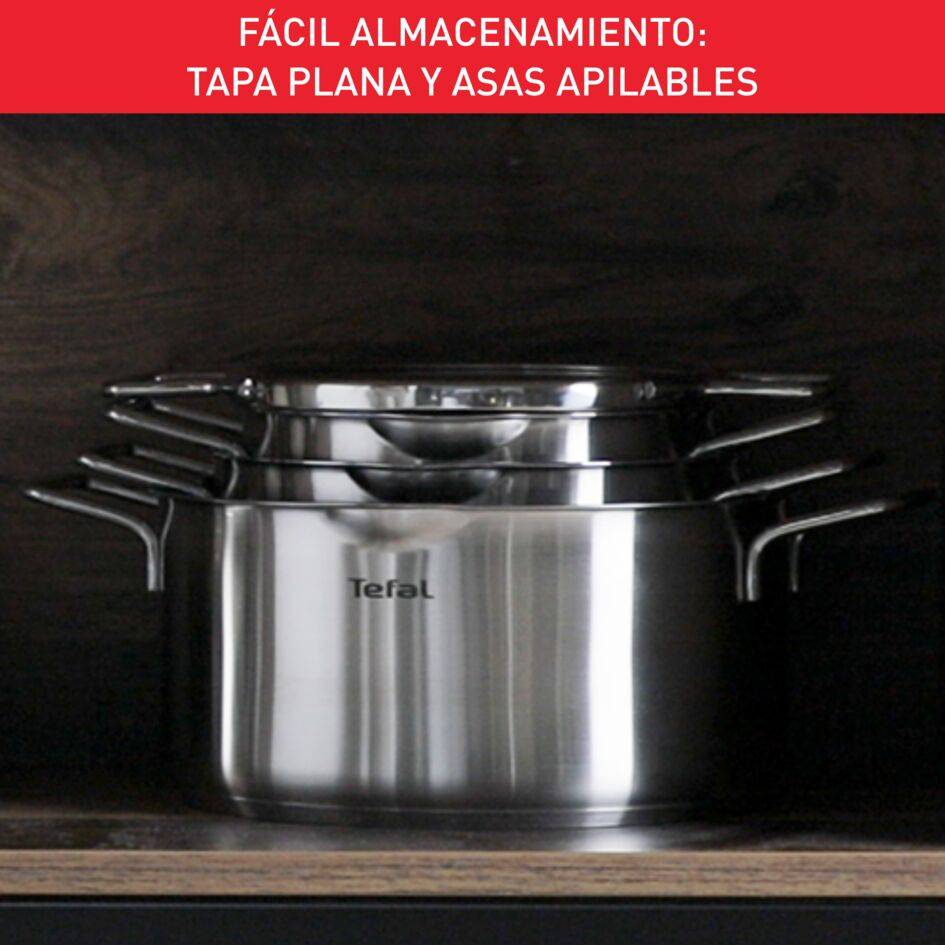 Nordica, Cacerola 20 cm + Tapa , Acero inoxidable 18/10, Doble asa patentada, Capacidad 3 L, Inducción