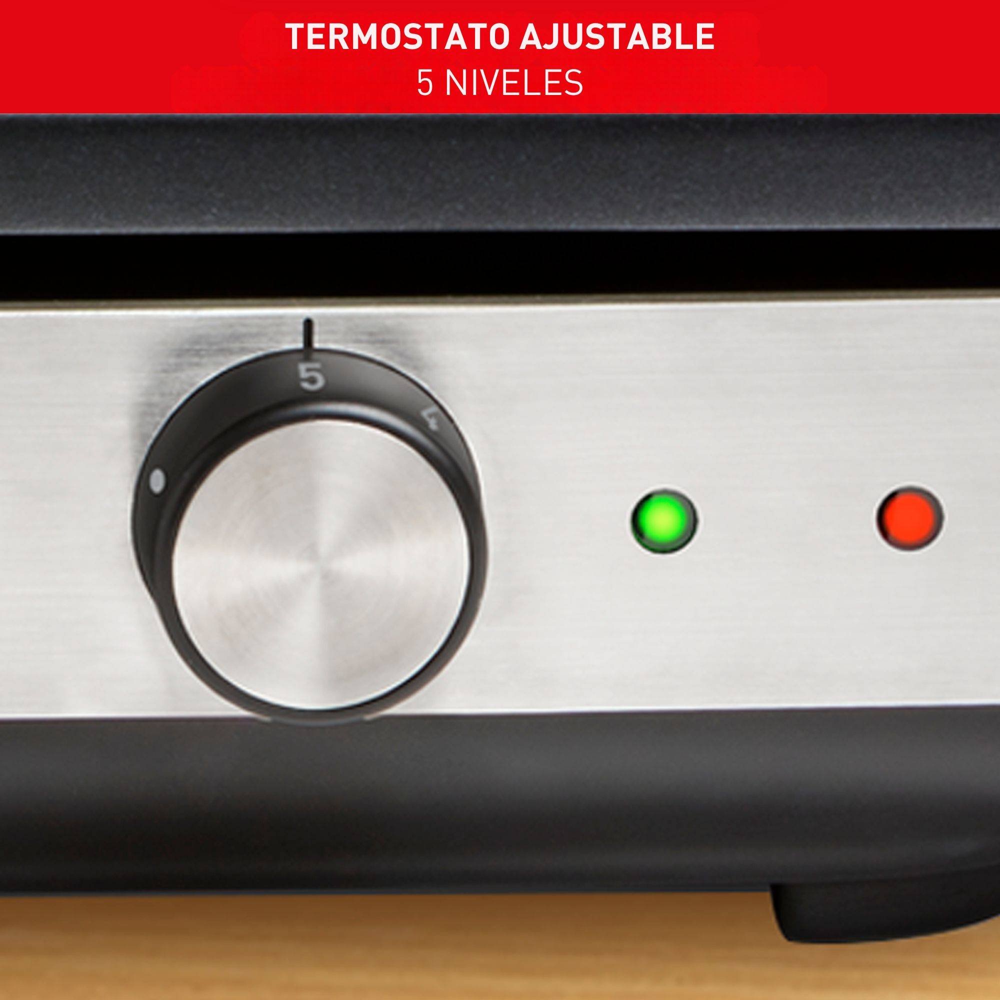 Maxi, Plancha para cocinar, 10-12 personas, 2300 W, Revestimiento Antiadherente, Inox