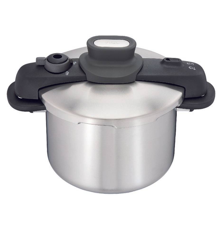 Secure Compact, Olla a presión, Cierre instantáneo al deslizar, Sistema de seguridad de 5 puntos, 8 L, 5-8 personas, Inducción