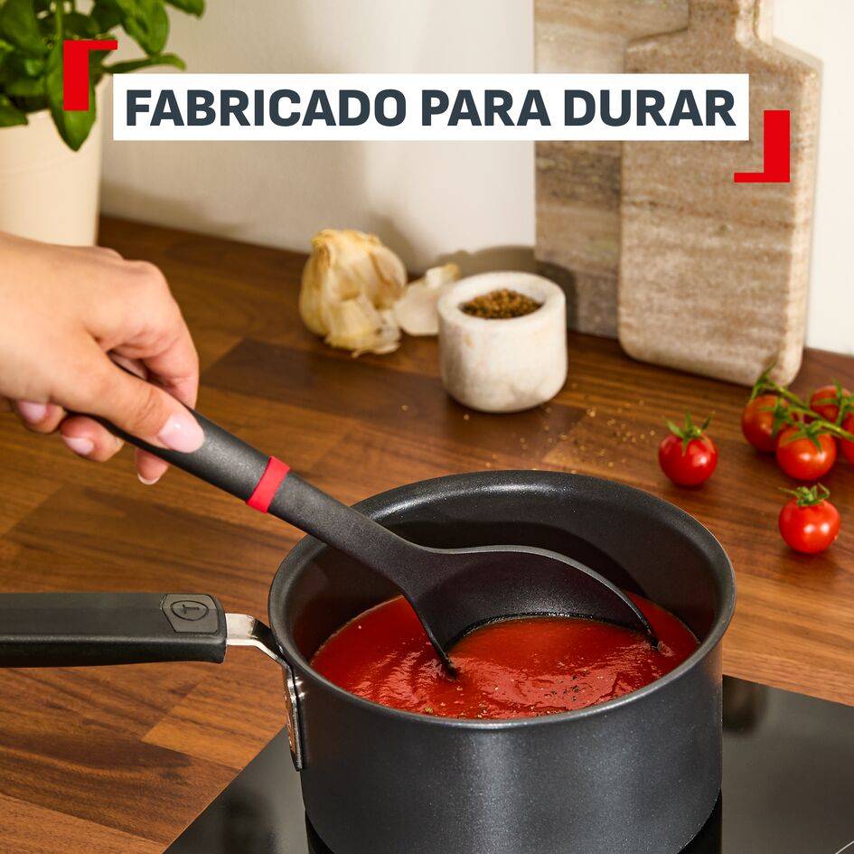 Ingenio+ Accesorios, Cuchara, Robusta, Antirayaduras, Resistente al calor hasta 230 °C, Negro