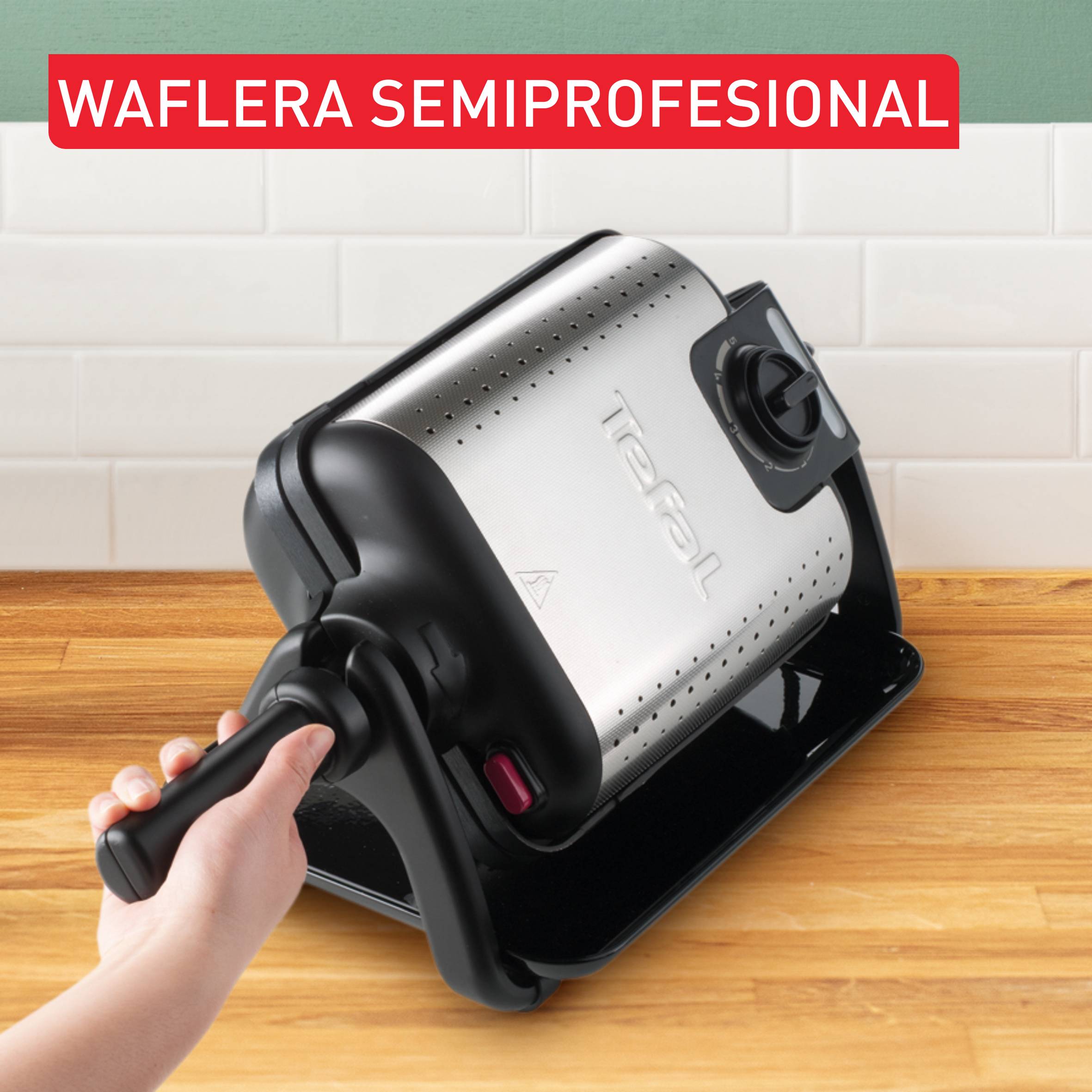 King Size, Gofrera y grill, 4 en 1, 2 sets de placas, Termostato ajustable, Indicador de Calor