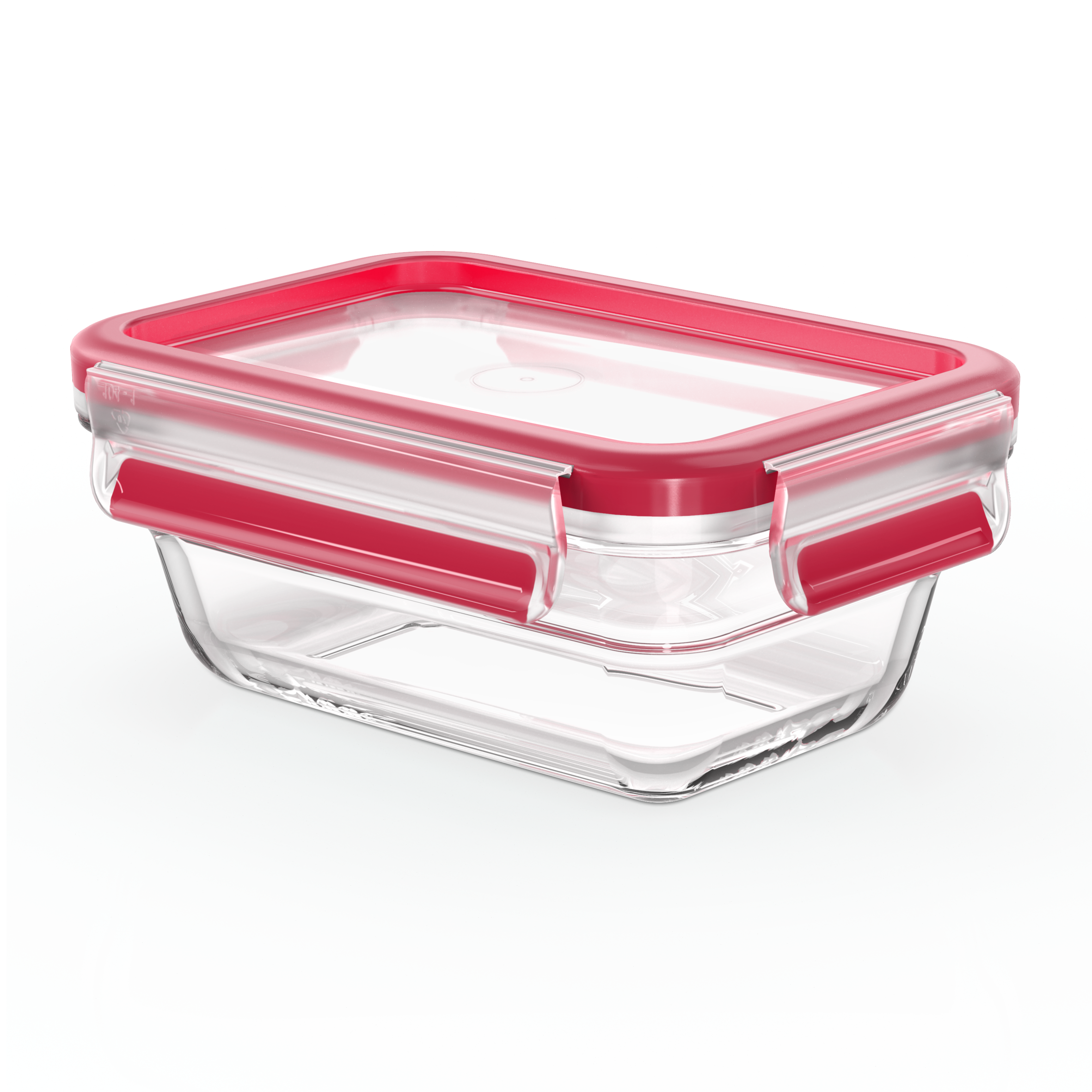 Masterseal, Hermético de cristal, Envase para alimentos, Rectangular, 0,45 L, Rojo