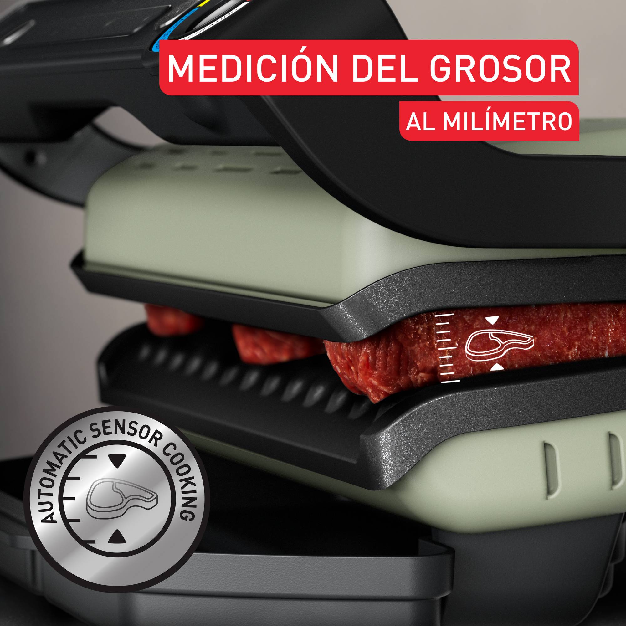 OptiGrill Eco Design, Parrilla Inteligente, 2000 W, 6 programas automáticos, Resultados Óptimos, Sin Supervisión