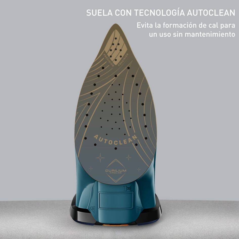 Ultimate Pure de Tefal, plancha de vapor, 3200 W, salida de vapor continua de 60 g/min y un golpe de vapor de 300 g/min, suela Autoclean, apagado automático, antigoteo