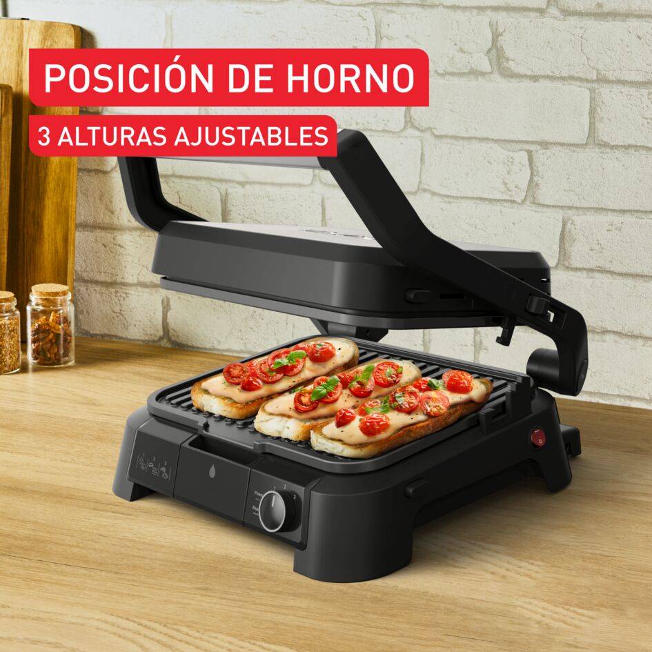 SuperGrill 3in1, Grill de contacto, Barbacoa y Horno, 2000 W, 3 alturas, Termostato regulable
