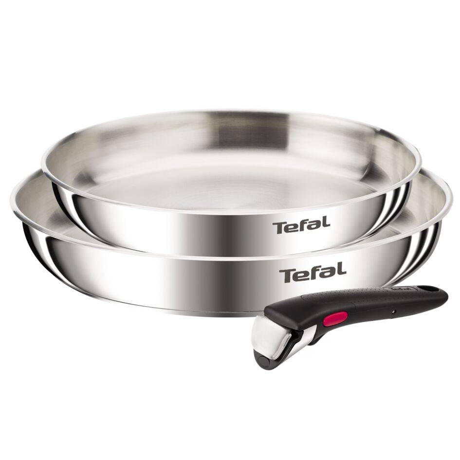 Ingenio Emotion, Set de 2 piezas, Sartenes 24/28 cm, Mango Extraíble, Acero inoxidable, Sin Revestimiento, Apilable, Inducción