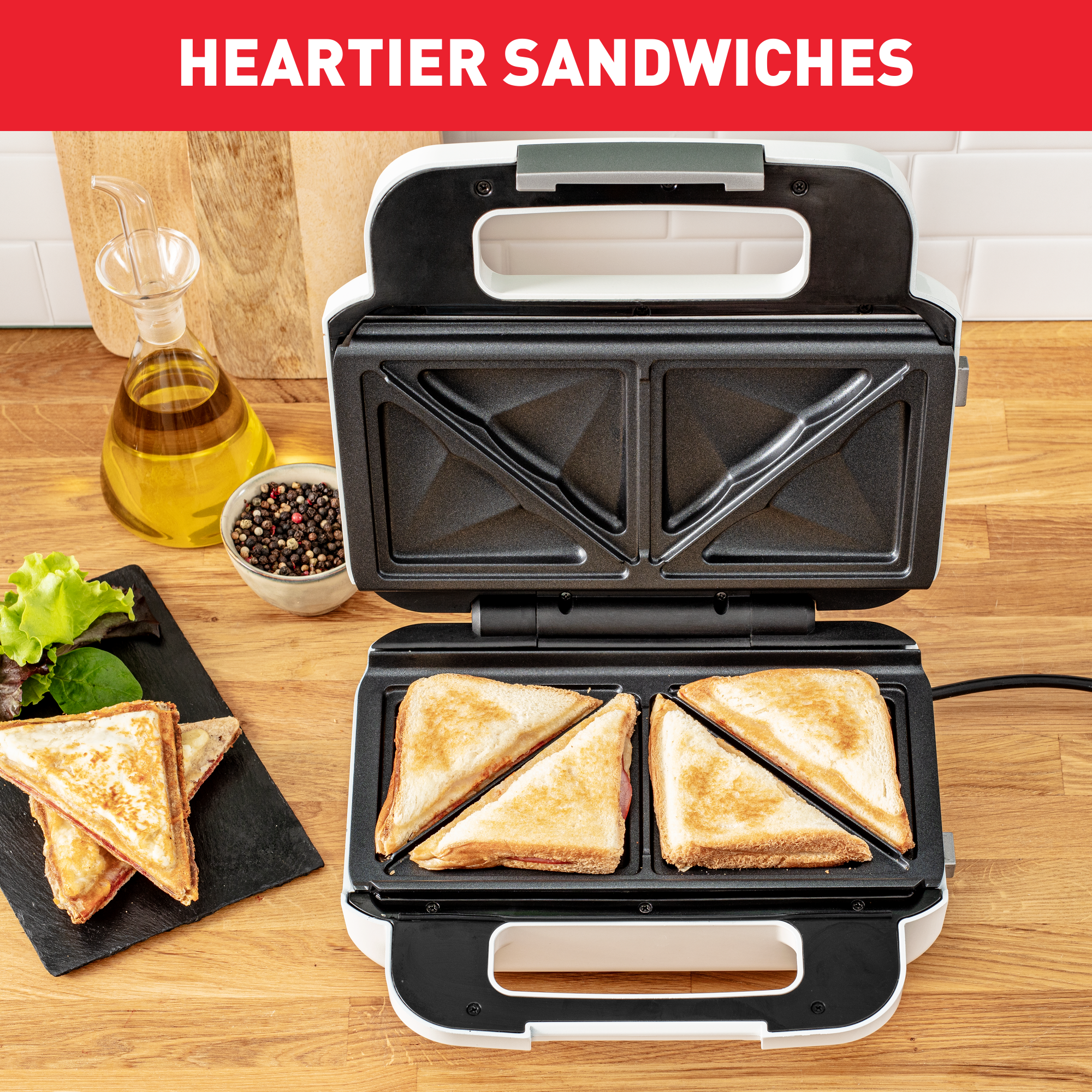 Tefal snack XL, Superficie de cocción de 26,8x13,7 cm