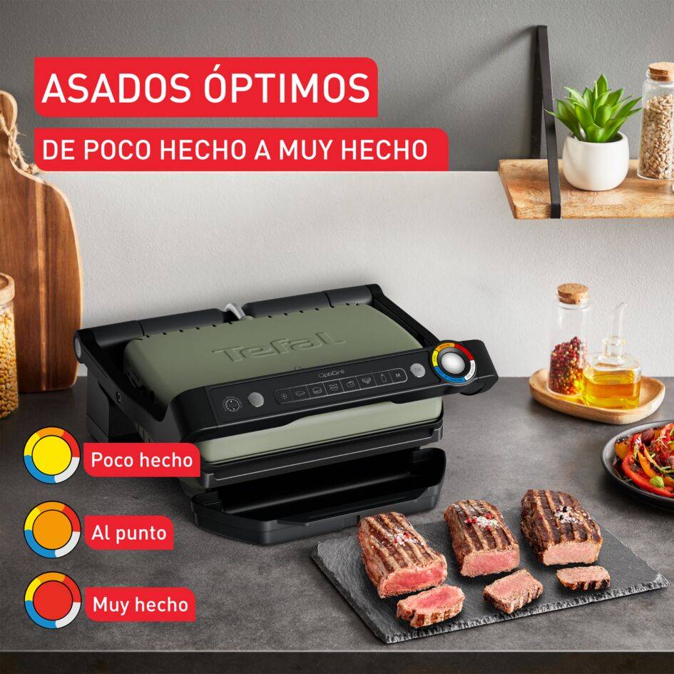 OptiGrill Eco Design, Parrilla Inteligente, 2000 W, 6 programas automáticos, Resultados Óptimos, Sin Supervisión