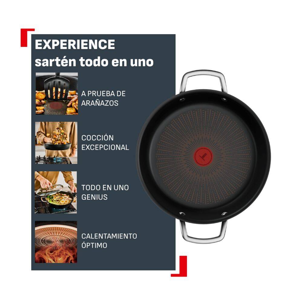 Experience Sartén Todo-en-uno 24 cm + Tapa, Revestimiento Antiadherente FusionCore, Compatible con Inducción, 2-3 personas