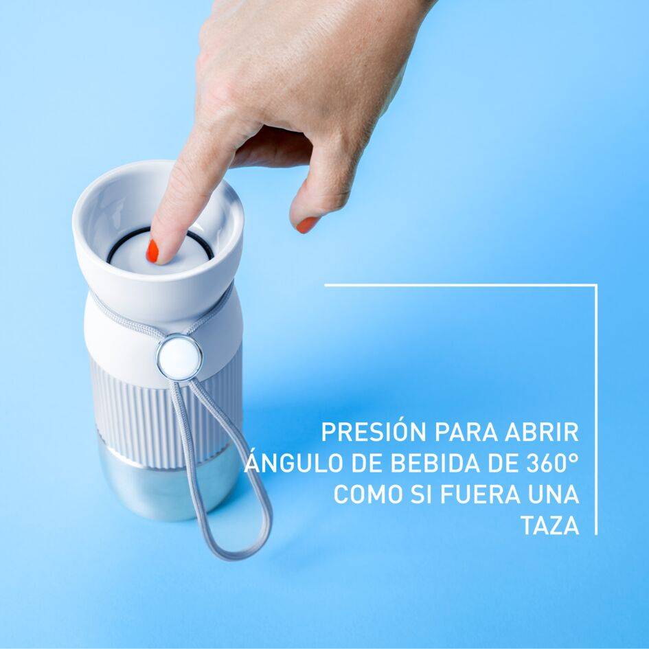 BeYou, Taza de viaje, Bebida aromática, 100 % hermética, Apta lavavajillas, 0,36 L, Azul