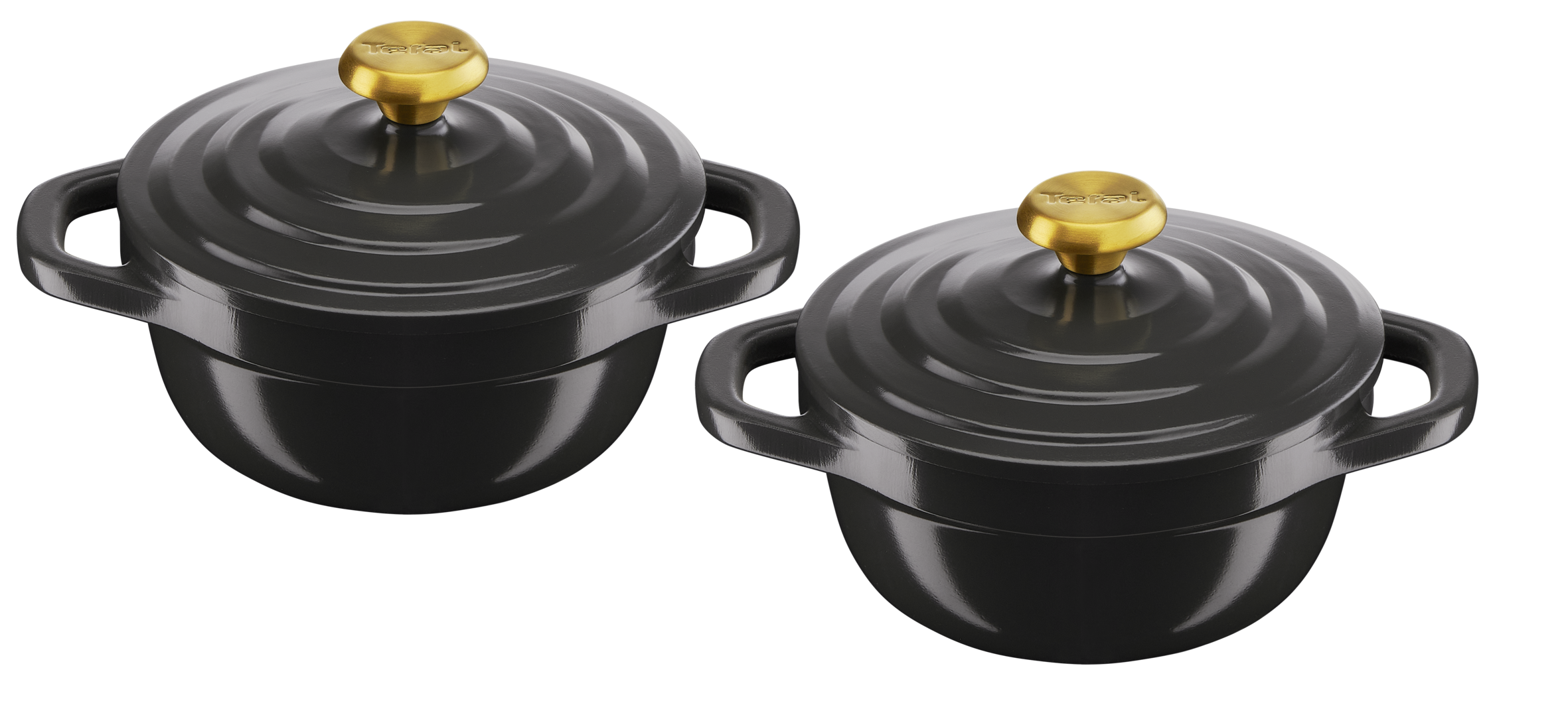 Air, Set de 2 miniollas, 11 cm, 0,45 L, Incluyen tapas, Negro