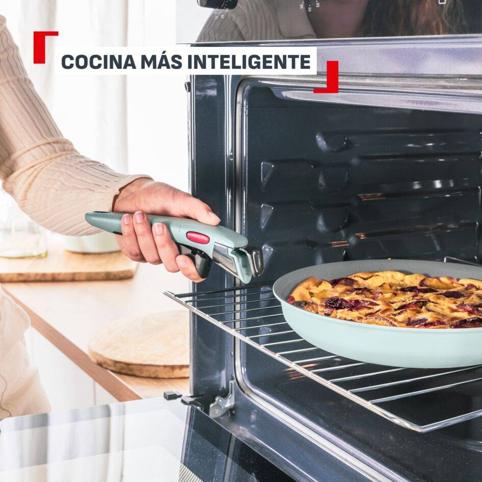Ingenio Halo, Set De Cocina De 9 Piezas, 2 Sartenes, 2 Cazos, 4 tapas, Mango extraíble, Apilable, Eucalipto