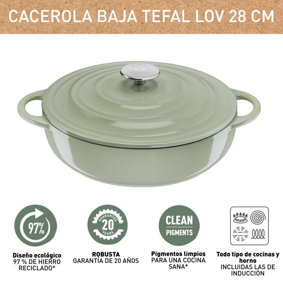 LOV, Cacerola baja de 28&nbsp;cm, Verde