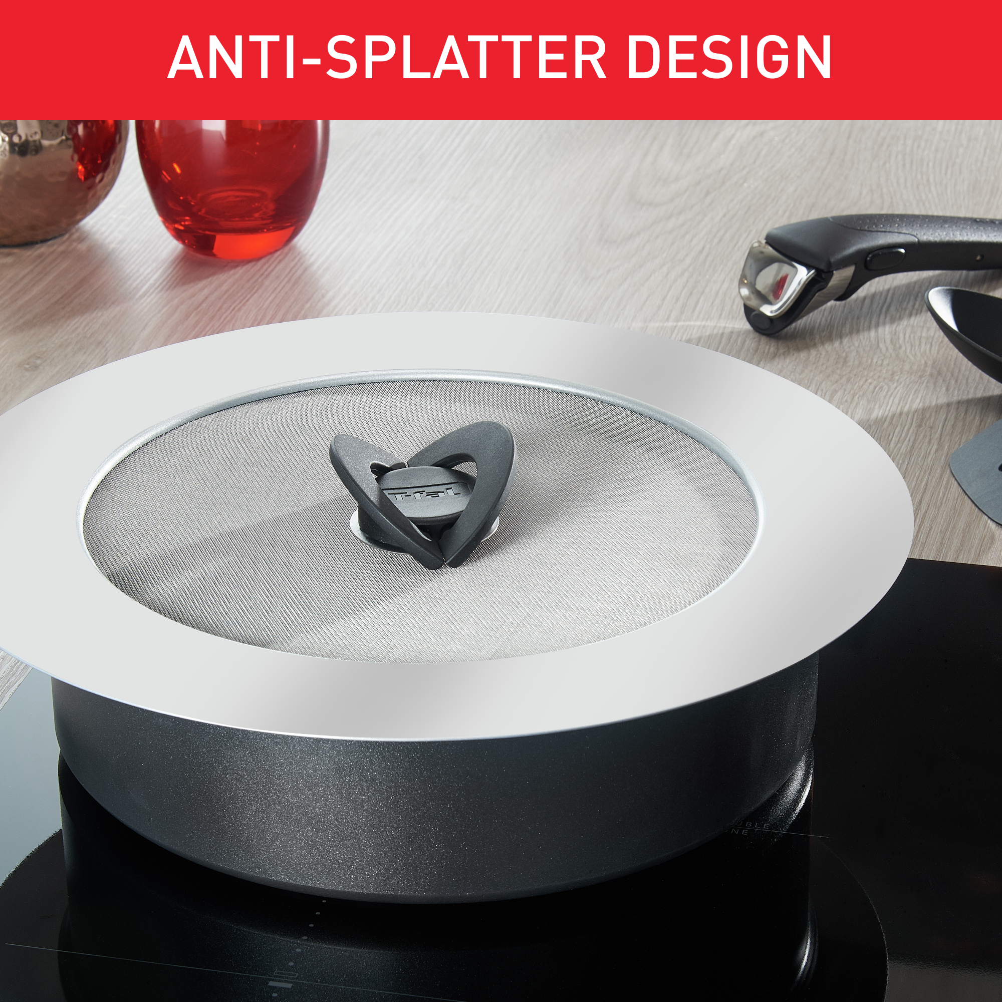 Tapa antisalpicaduras INGENIO inox de 24-30 cm