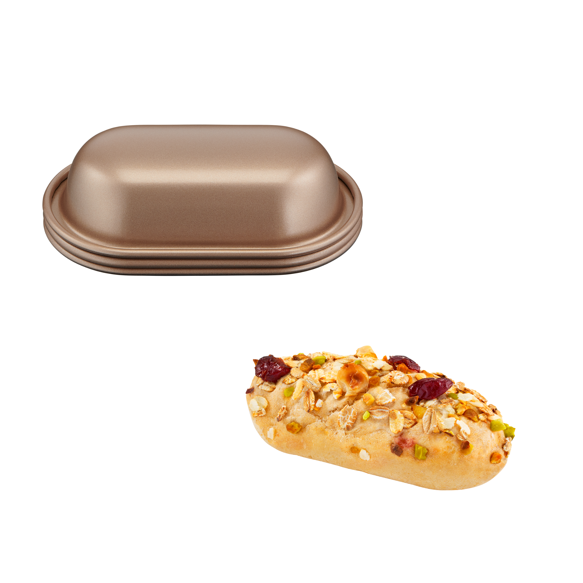 Creabake, Juego de 3 moldes para panecillos, 12,5 x 6,5 cm