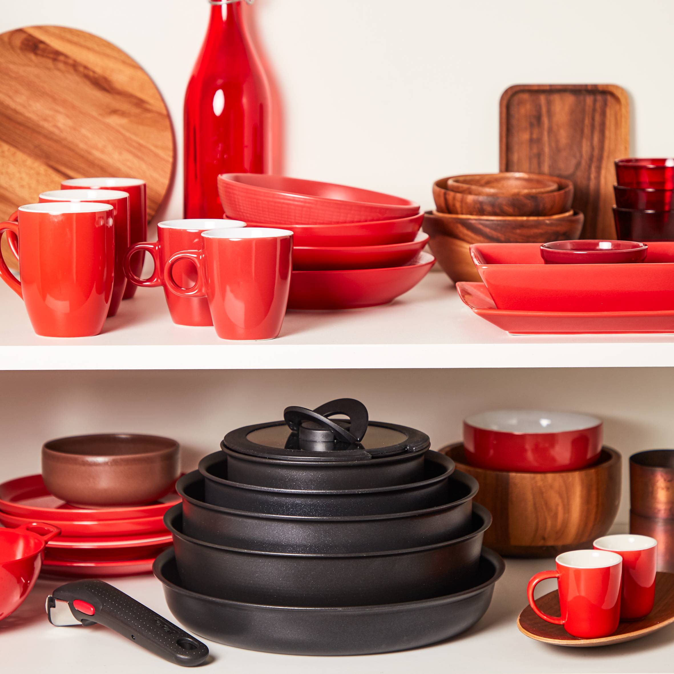 Ingenio Unlimited, Set 3 piezas, Sartenes 24 y 28 cm + mango extraíble, Aluminio, Inducción