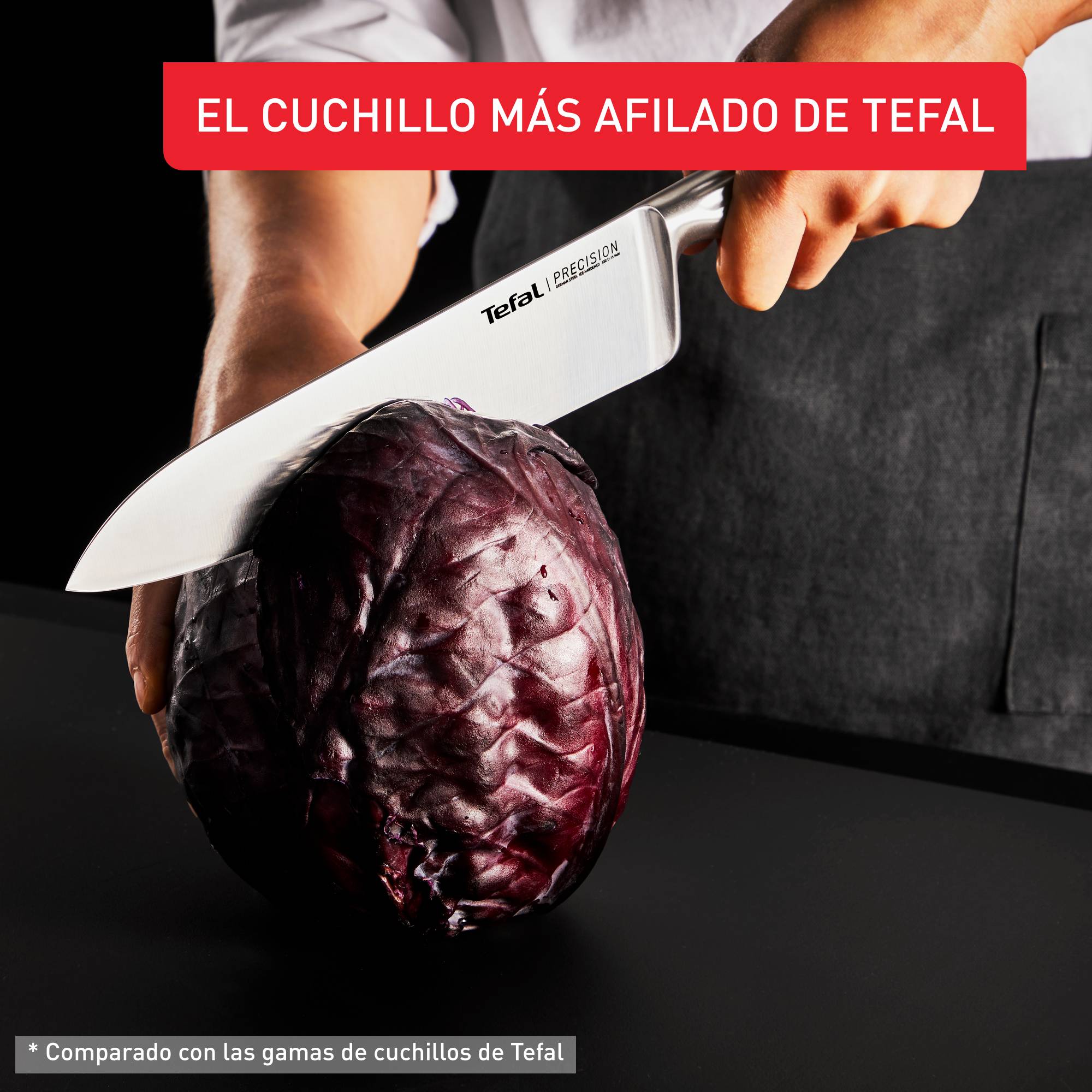 Precision, Set de 3 cuchillos, Chef 20 cm, Multiusos 12 cm, Pelador 9 cm, Afilado excepcional