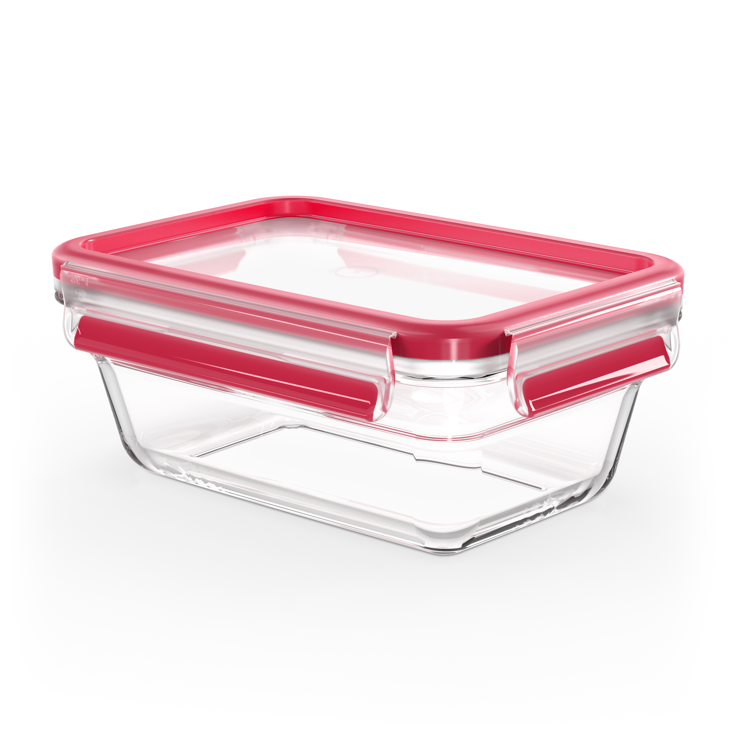 Masterseal, Hermético de cristal, Envase para alimentos, Rectangular, 0,85 L, Rojo