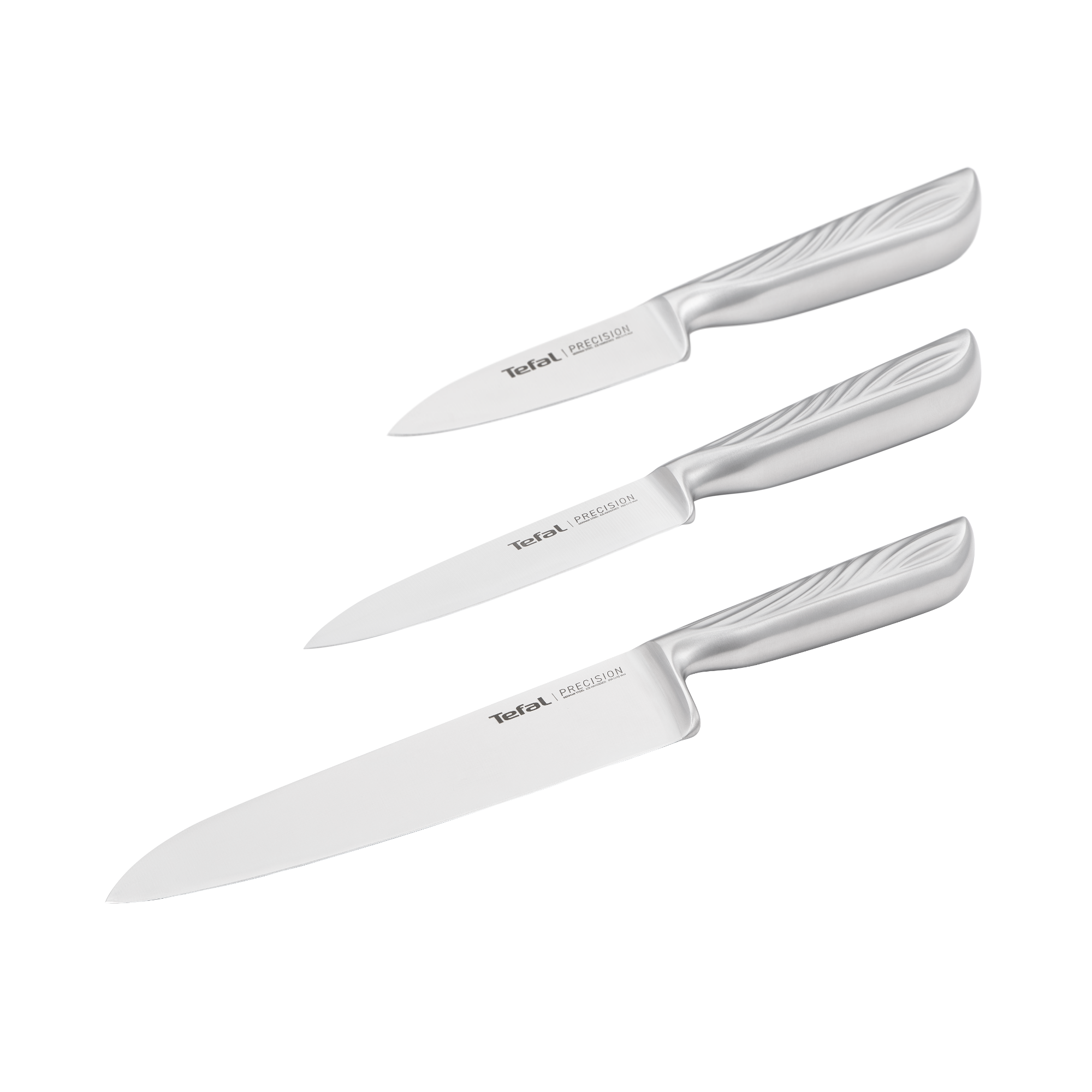 Precision, Set de 3 cuchillos, Chef 20 cm, Multiusos 12 cm, Pelador 9 cm, Afilado excepcional