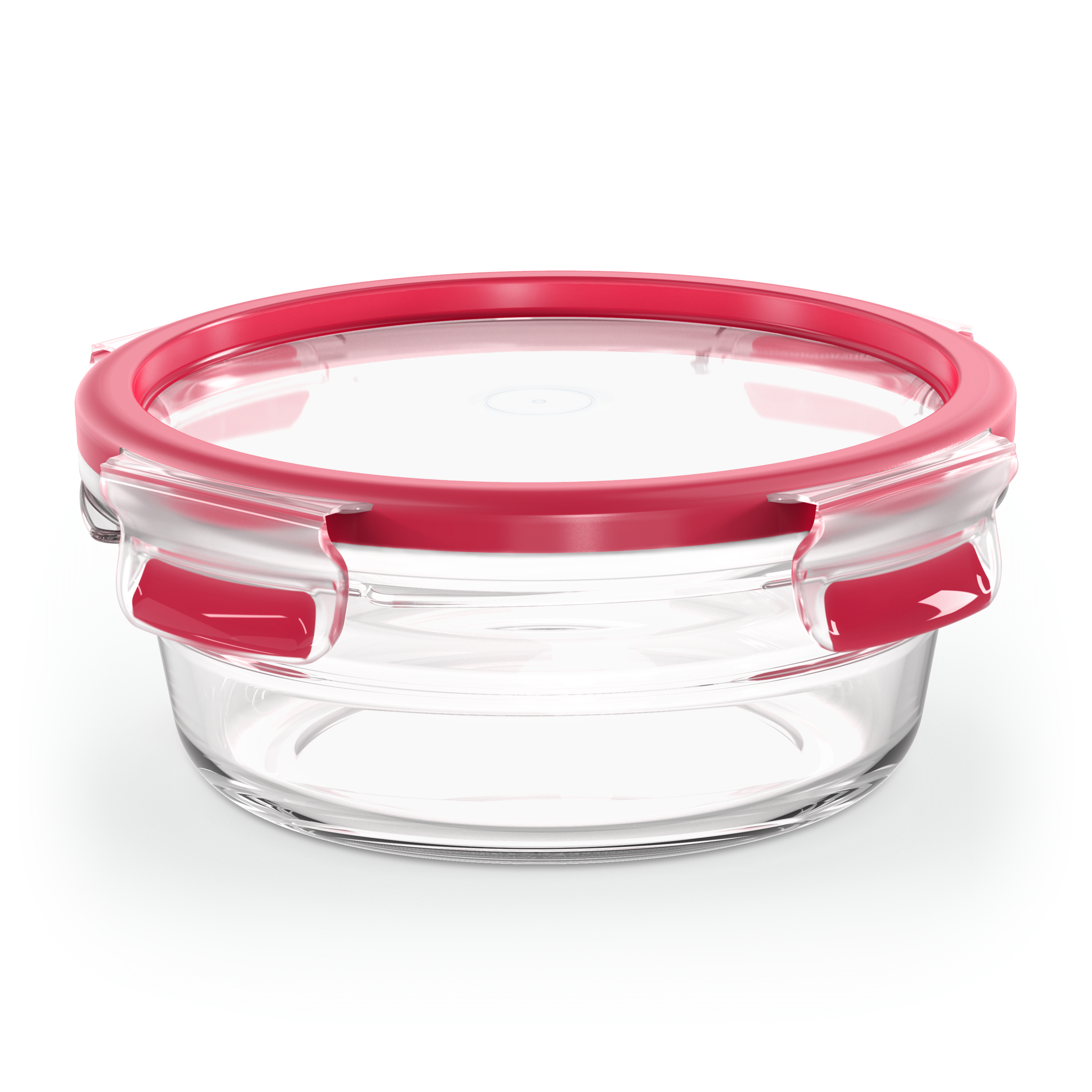 Masterseal, Hermético de cristal, Envase para alimentos, Redondo, 0,6 L, Rojo