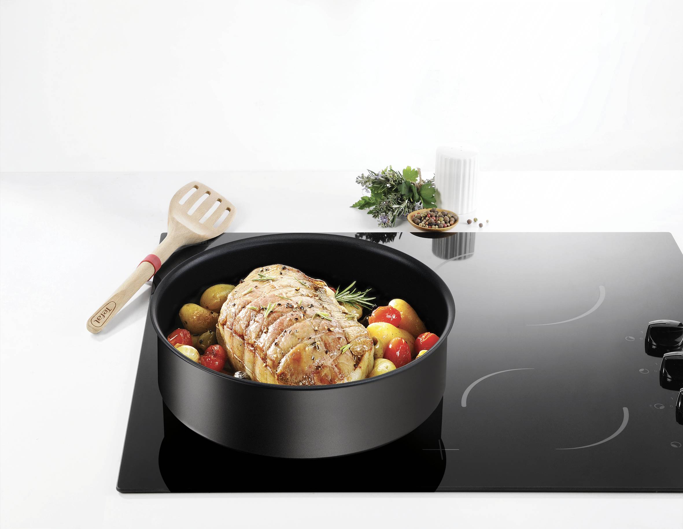Ingenio Eco Resist, Set de 13 piezas, Mangos extraíbles, Tapas herméticas, Revestimiento antiadherente, Aluminio, Inducción