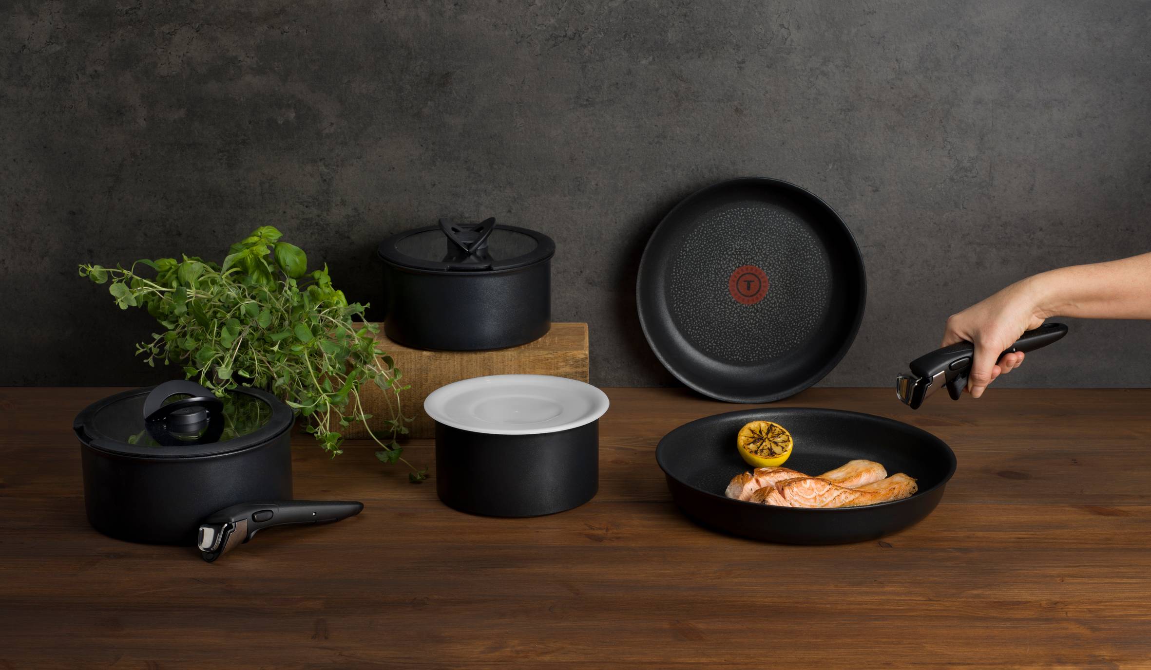 Set cazos 3 piezas 24/28 cm aluminio | Ingenio Expertise | Tefal