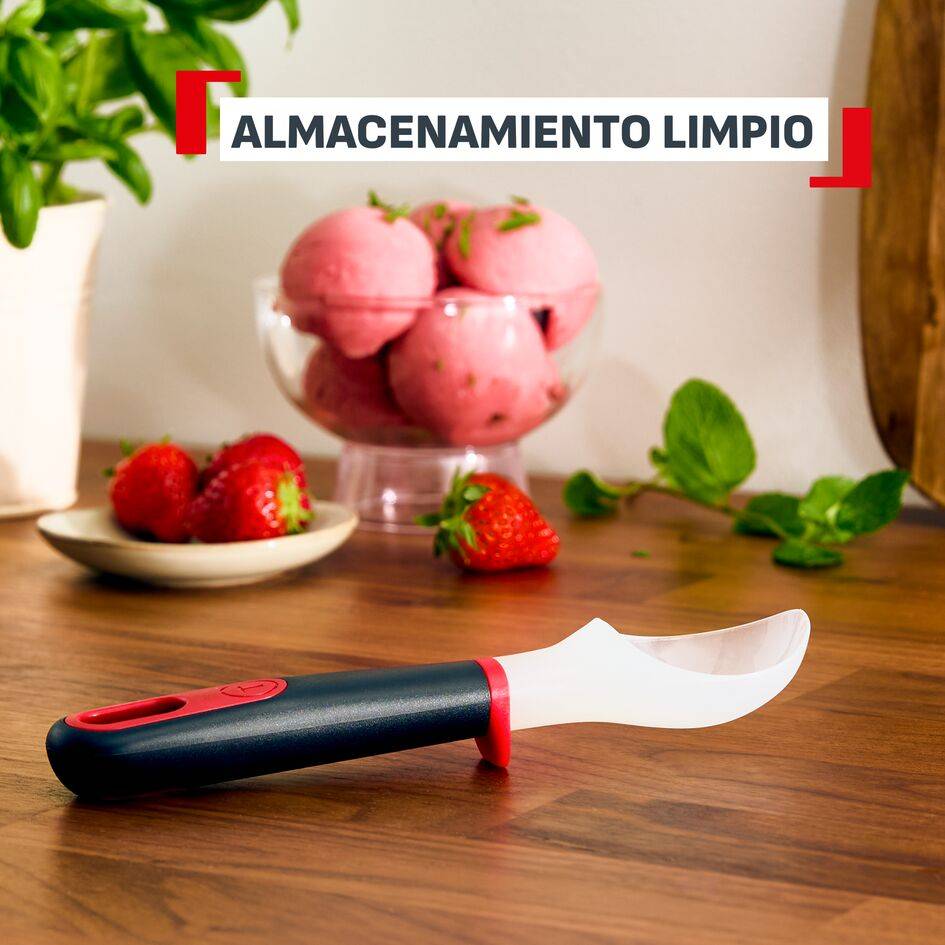 Ingenio+ Cuchara para helado, Fácil de usar, Robusta, Rojo y negro