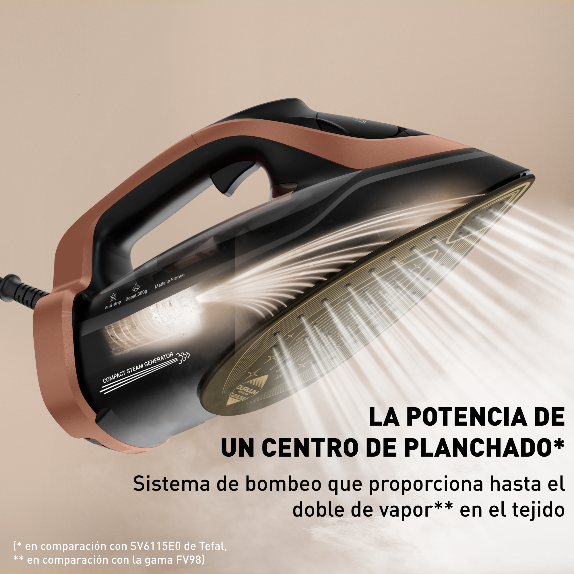 Ultimate Power Pro, Plancha de vapor,  3200 W, salida de vapor continua de 85 g/min, Golpe de vapor de 300 g/min