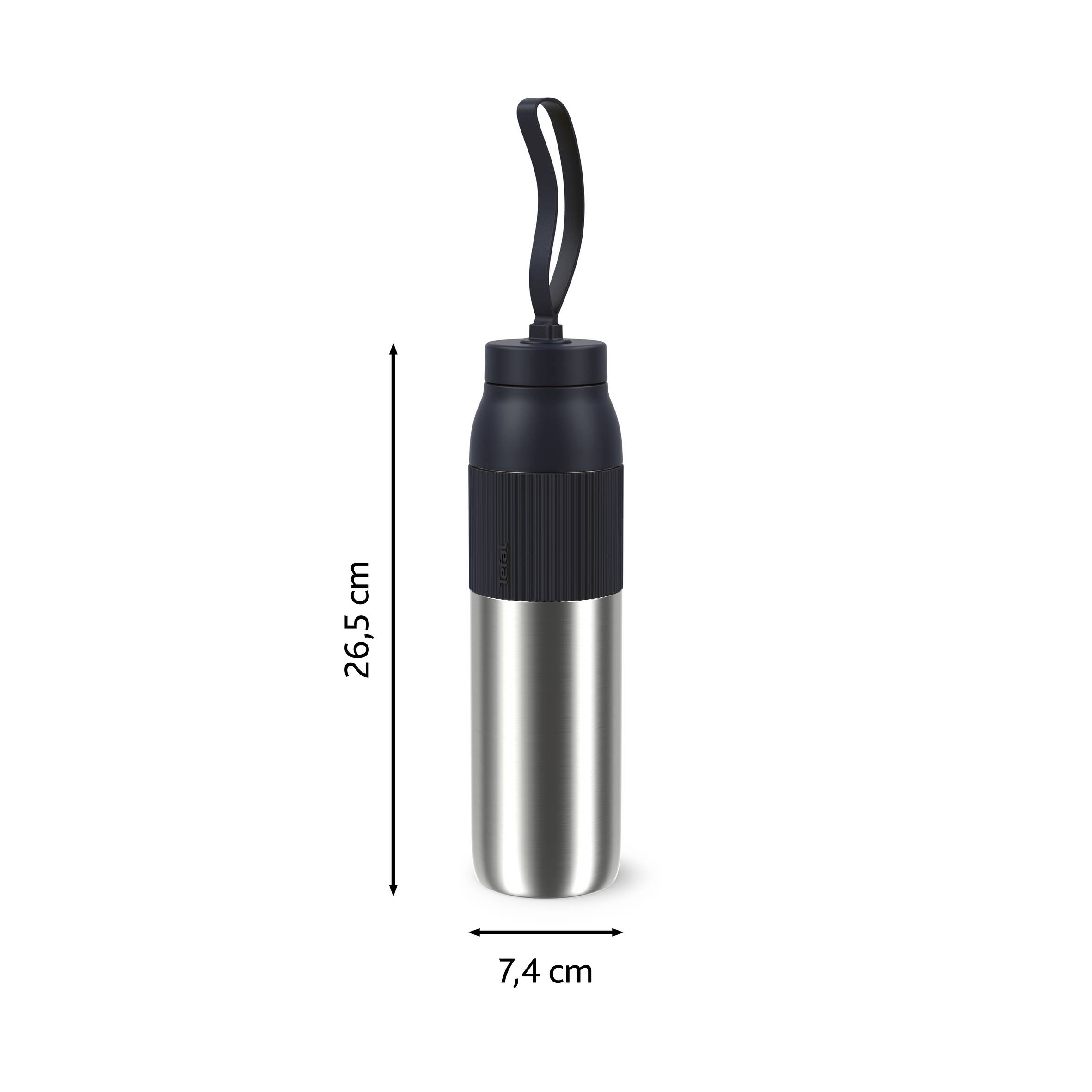 BeYou, Botella hidratación, Tapa giratoria, 100 % hermética, Apta para lavavajillas, 0,7 L, Negra