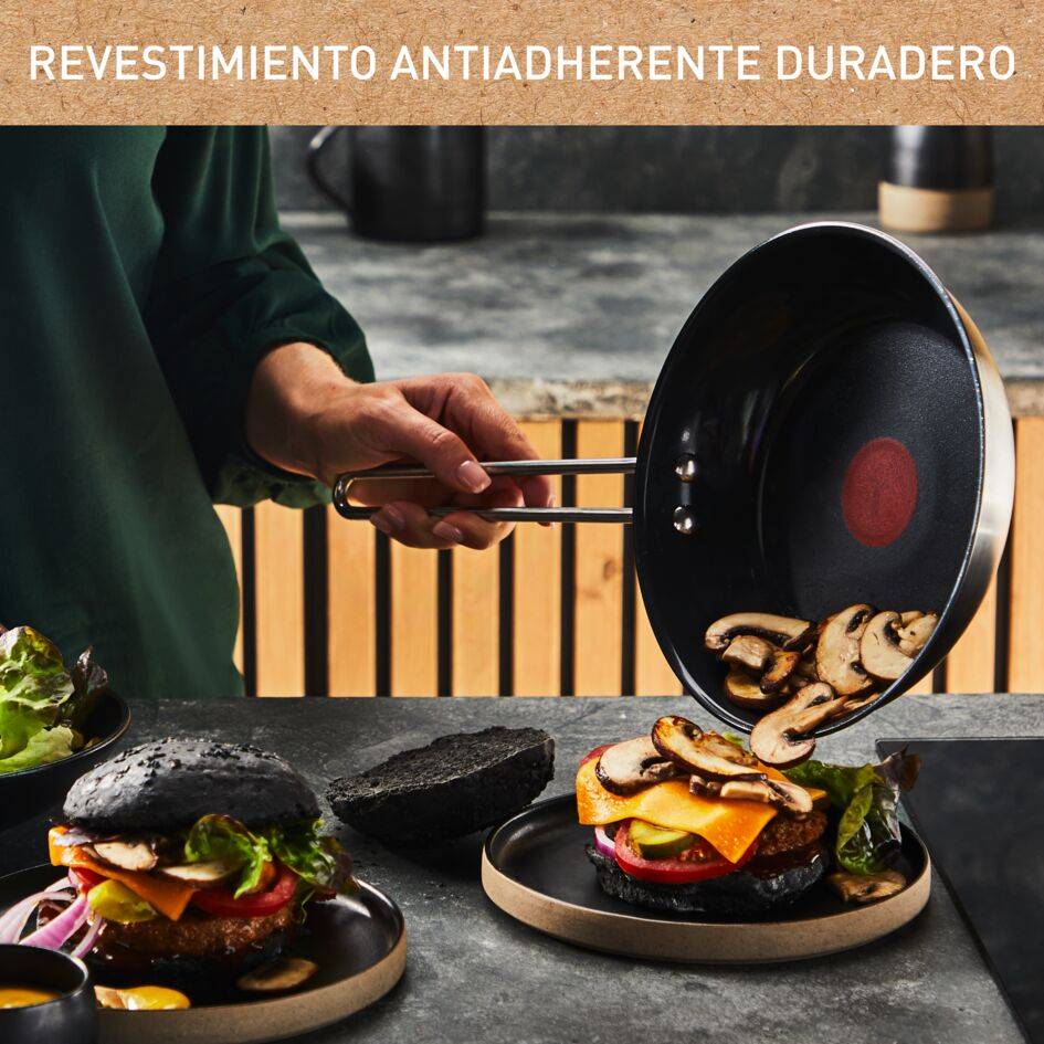 Nordica, Sartén de 20 cm, Acero Inoxidable, Revestimiento Cerámico Antiadherente, Cuerpo de acero inoxidable