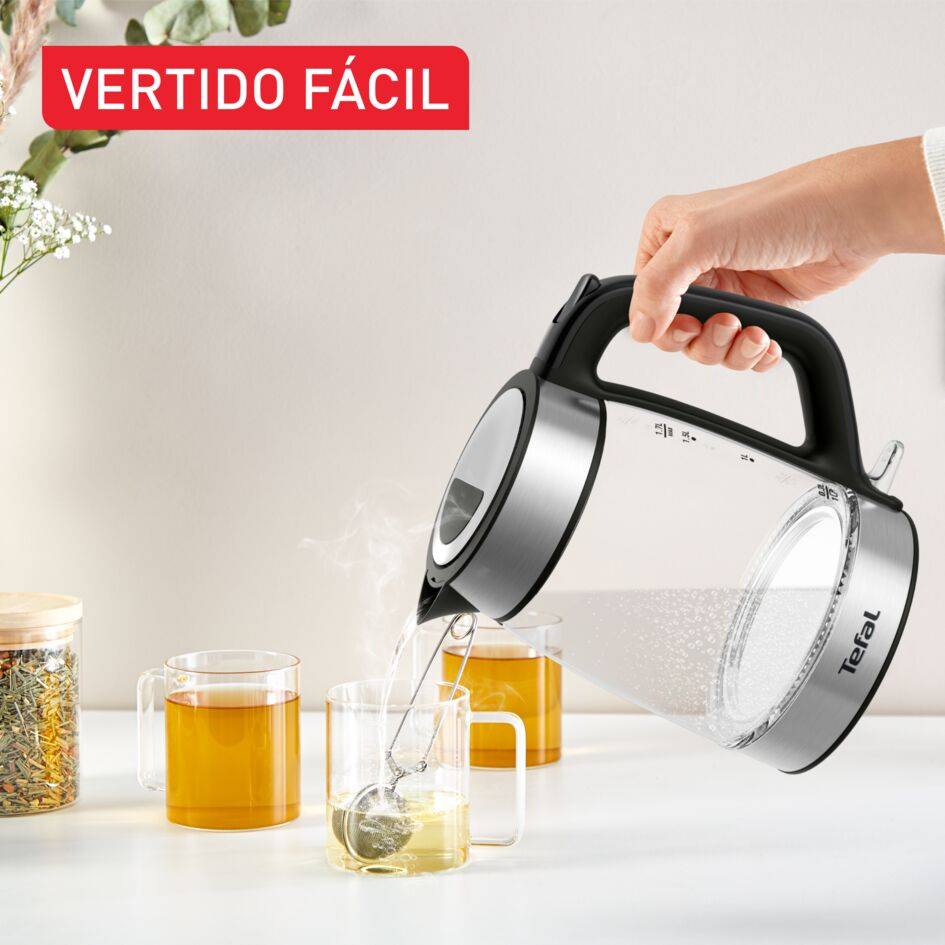 Hervidor Glass Kettle, 1,7L, Marcas de medición, Cristal