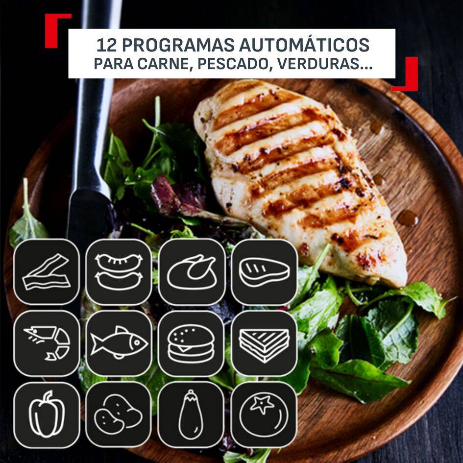 Optigrill Elite, Superficie de cocción de 30x20 cm, Parrilla eléctrica&nbsp;de interior y exterior, Sensor de grill automático, 12 programas automáticos, Apto para lavavajillas