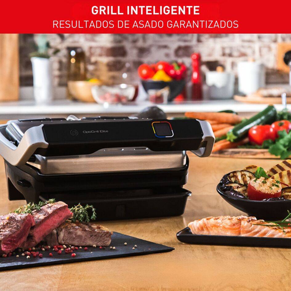 Optigrill Elite, Superficie de cocción de 30x20 cm, Parrilla eléctrica de interior y exterior, Sensor de grill automático, 12 programas automáticos, Apto para lavavajillas