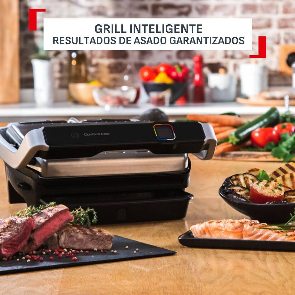 Optigrill Elite, Superficie de cocción de 30x20 cm, Parrilla eléctrica de interior y exterior, Sensor de grill automático, 12 programas automáticos, Apto para lavavajillas