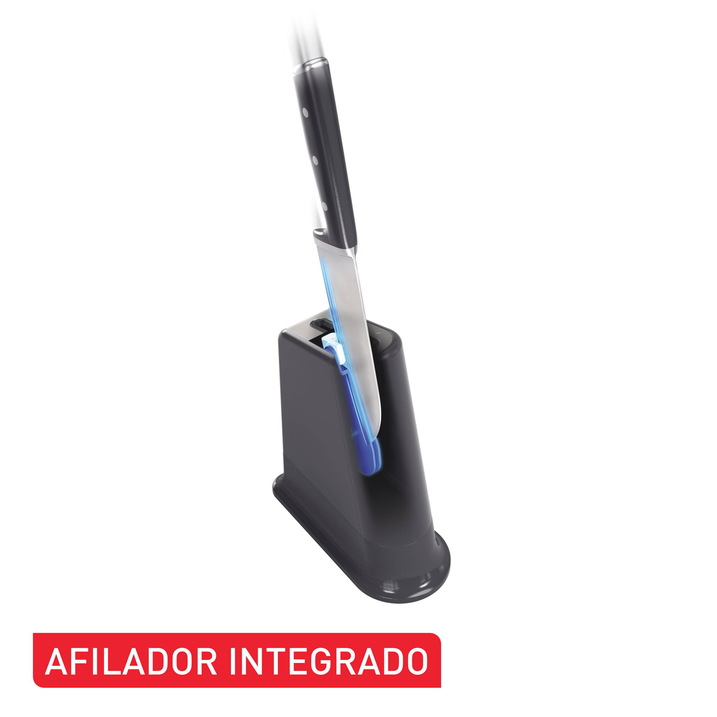 EverSharp Pro, Cuchillo de chef autoafilable + Bloque, Afilador integrado, Afilado duradero