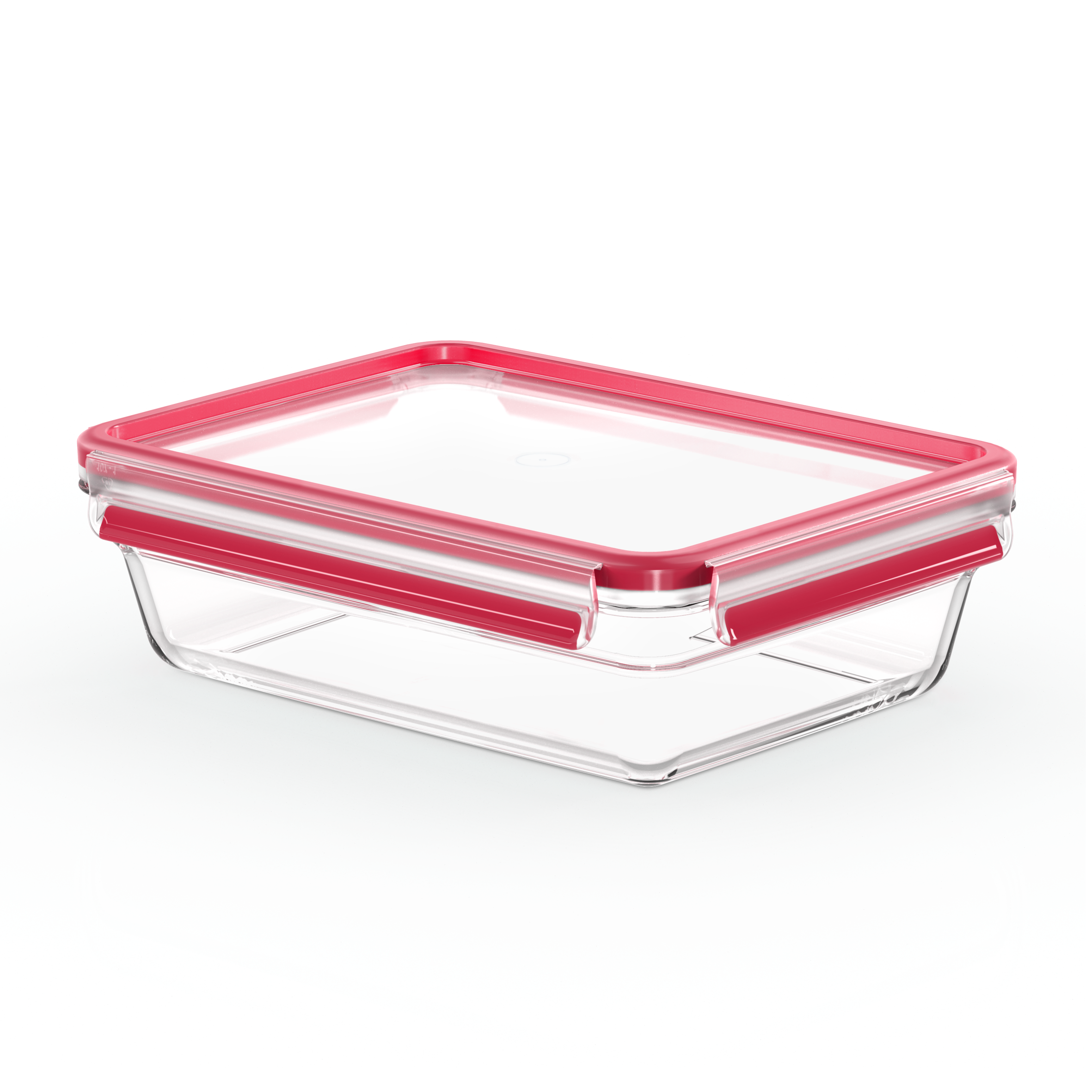 Masterseal, Hermético de cristal, Envase para alimentos, Rectangular, 2,0 L, Rojo