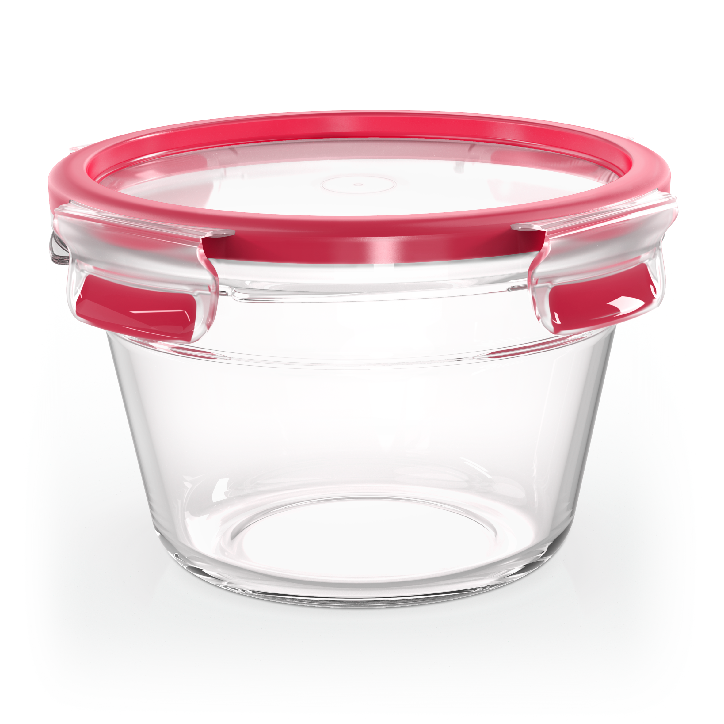 Masterseal, Hermético de cristal, Envase para alimentos, Redondo, 0,9 L, Rojo